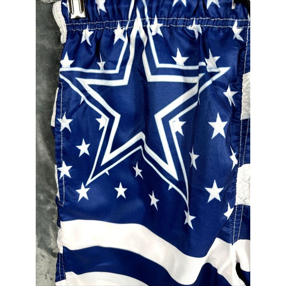 Mens USA Shorts Stars & Stripes Navy Blue & White Medium Swim Trunks Casual - Picture 4 of 15